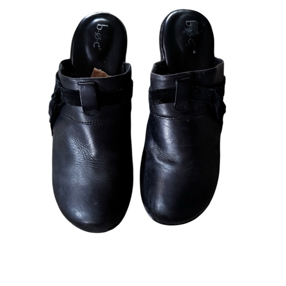 B.O.C. Fringe Clogs Black Size 10M Slip Mules On Open Back Chunky Heel Shoe - Picture 4 of 5